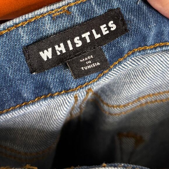 Whistles High Waisted Barrel Leg Jean Denim Stretch in Denim Blue 29 - Picture 5 of 6